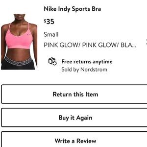 Nike pink sports bra
